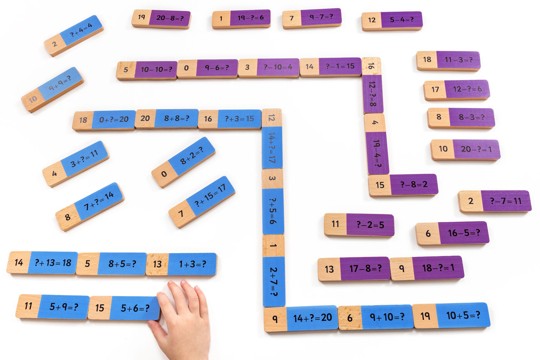 Wooden Addition & Subtraction Dominoes
